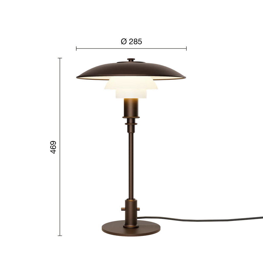 PH 3/2 Aged Brass Opal Table Lamp