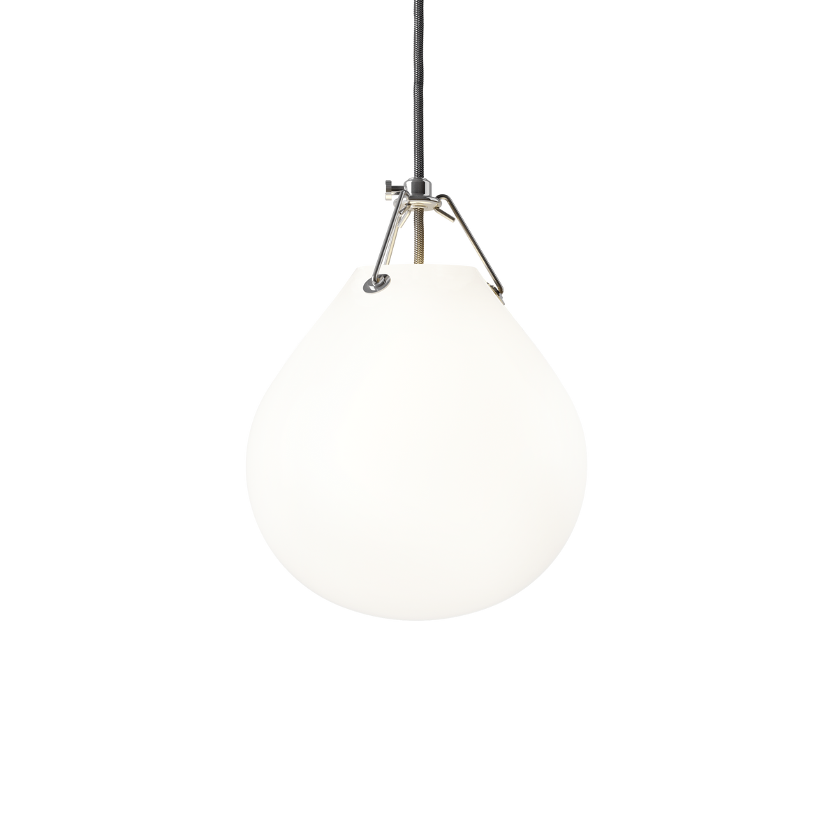 Moser Pendant by Anu Moser in mouth-blown matt white opal glass, Ø 205