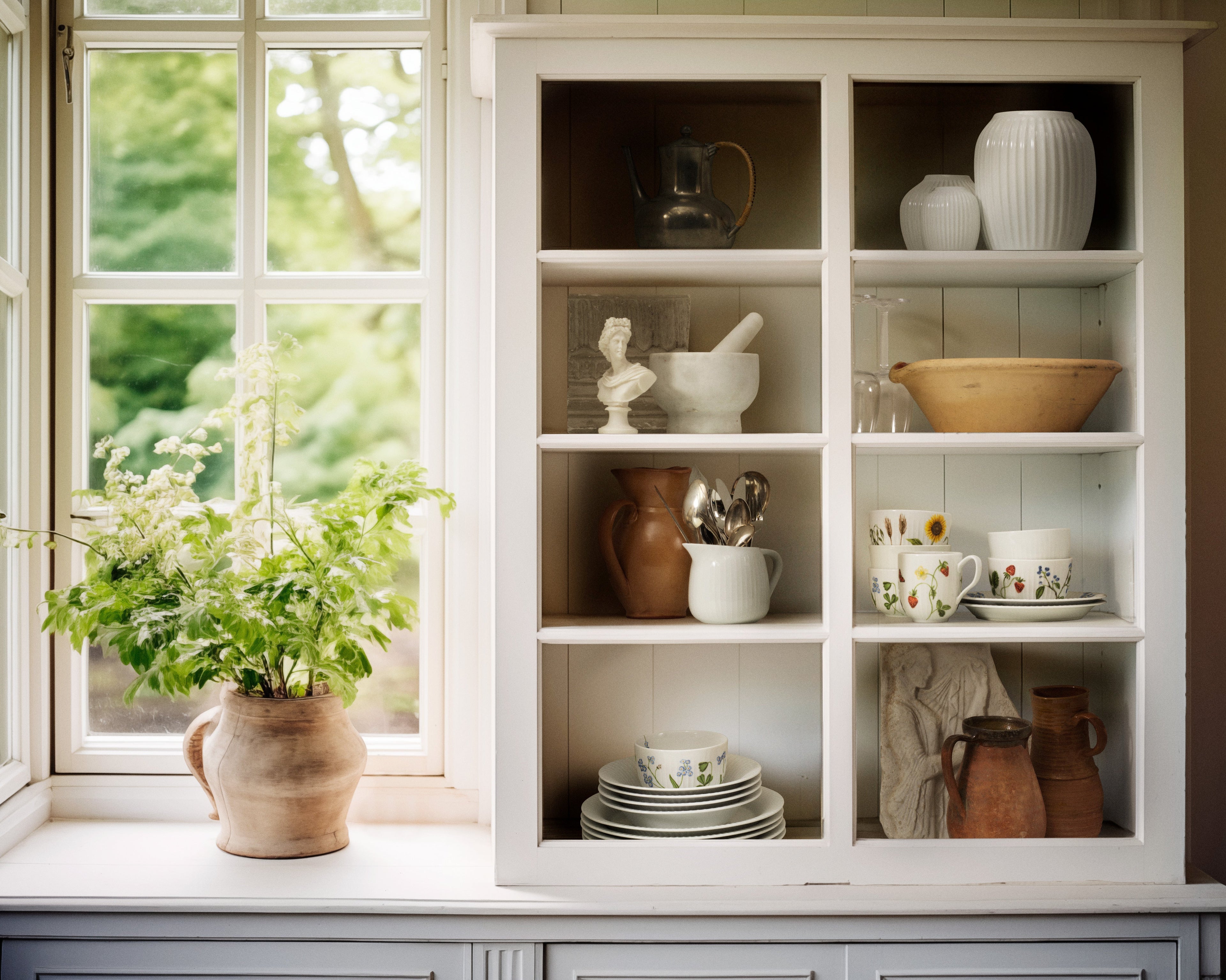 Kähler Hammershøi Vase H21 cm in porcelain with fine turned horizontal grooves