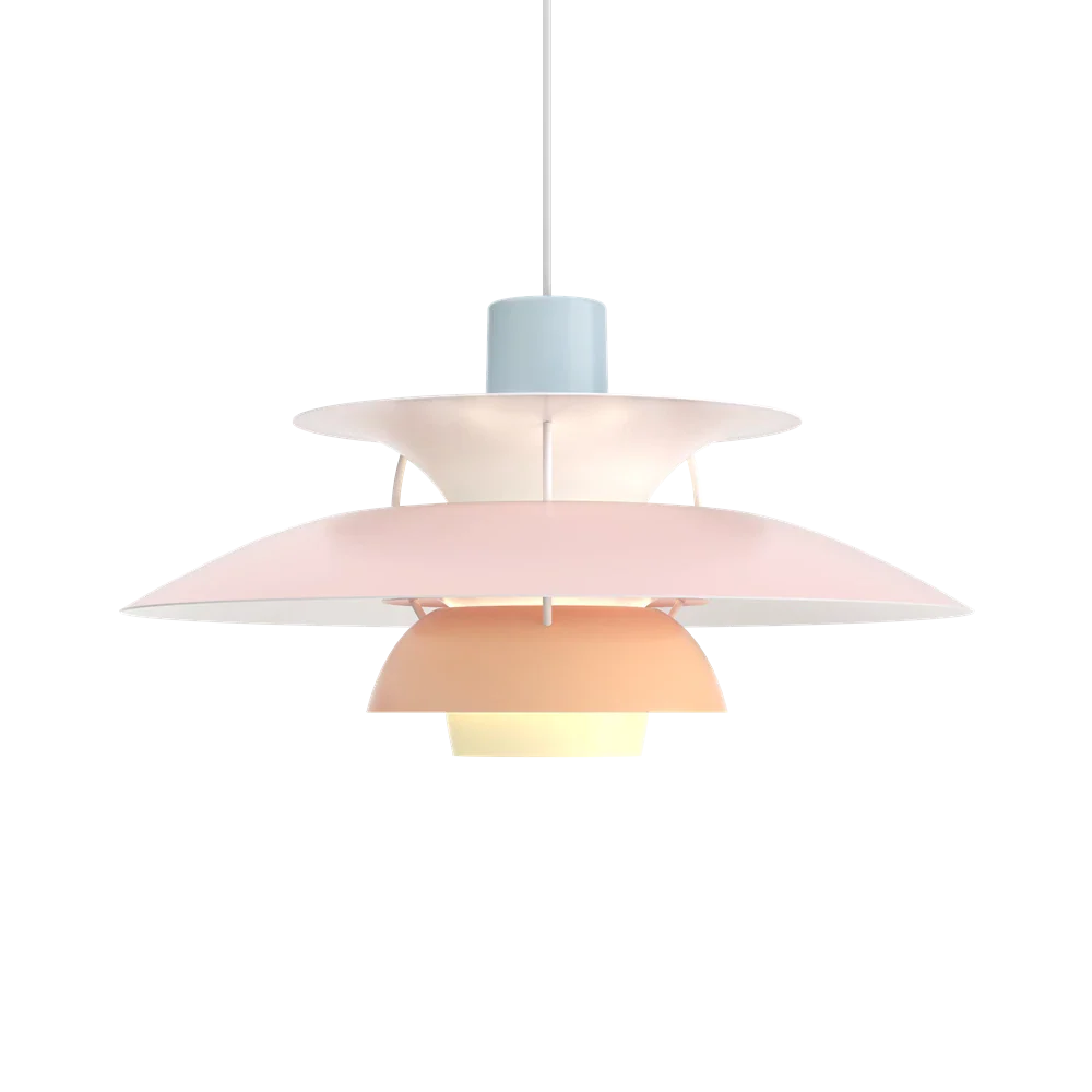 Louis Poulsen PH 5 pendant lamp in pastel blue, designed by Poul Henningsen