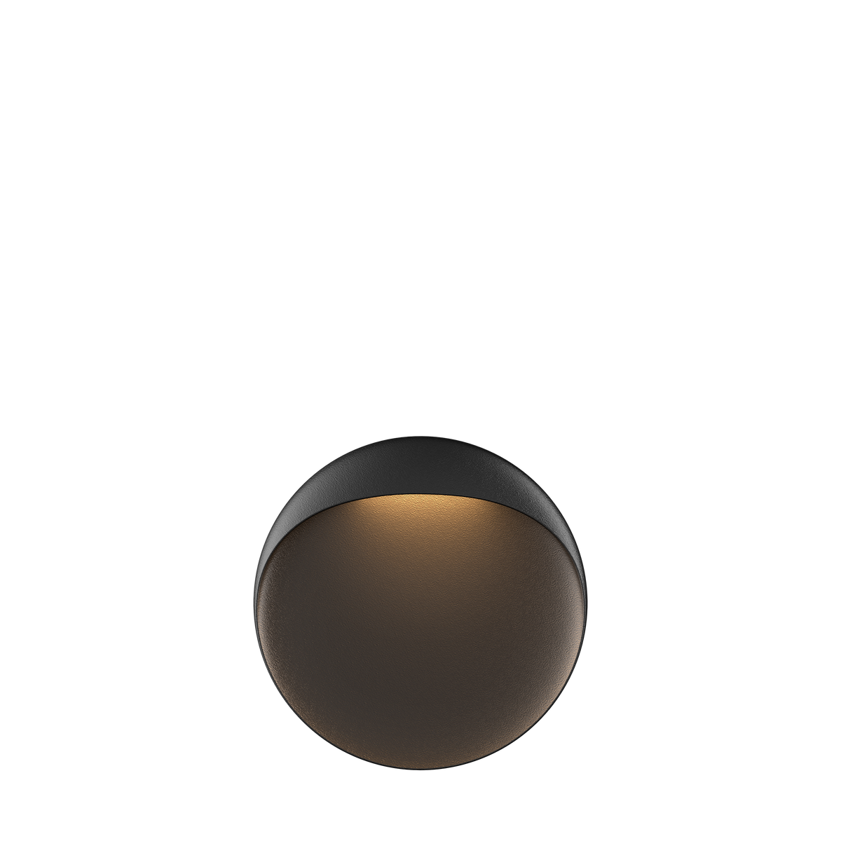 Flindt Wall Lamp by Christian Flindt for Louis Poulsen, a black textured aluminium disc with an elliptical light recess