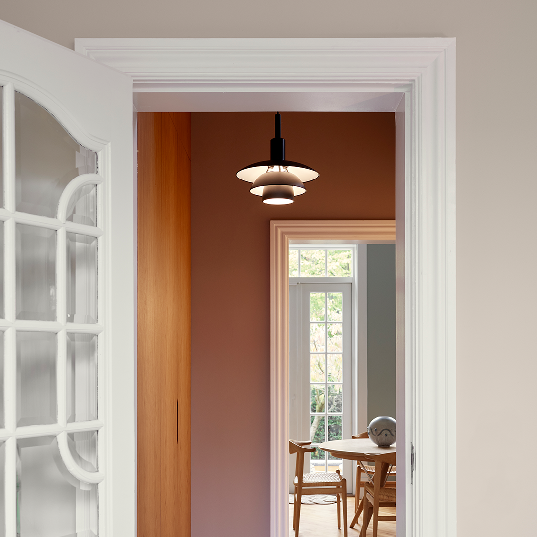 Louis Poulsen PH 3/3 Pendant with black aluminium and white opal glass shades