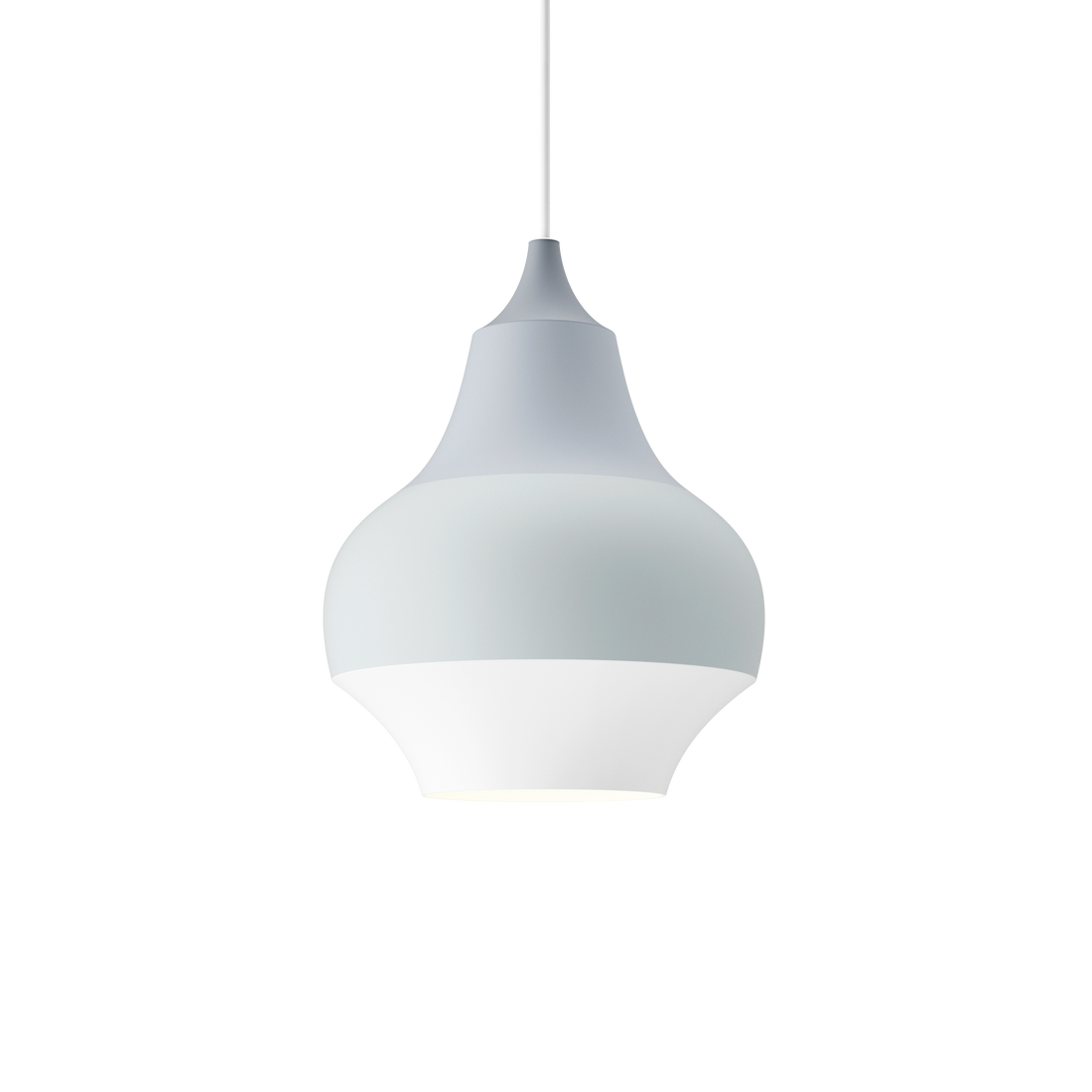 Louis Poulsen Cirque Pendant Ø 220 in Grey Top with painted bands on a spun aluminium shade