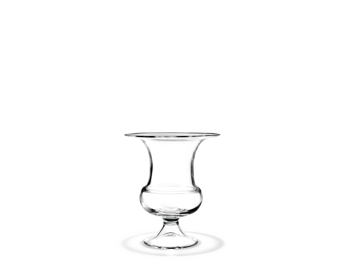 Holmegaard Old English Vase H24 cm in clear glass with a cut and moulded striped surface