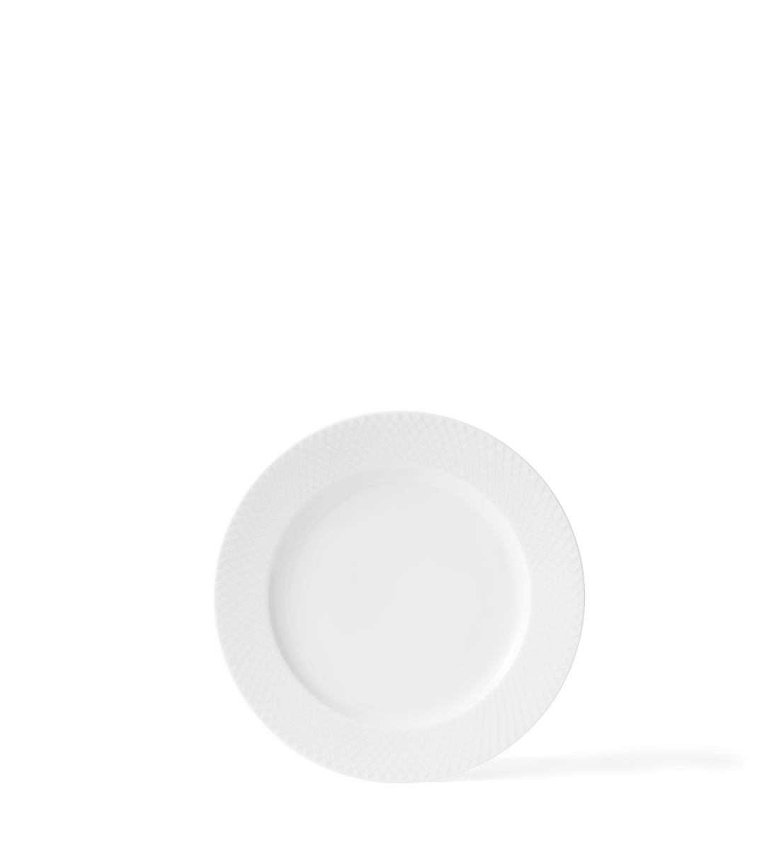 White Rhombe dinner plate Ø27 cm by Lyngby Porcelæn with rhombus relief in porcelain