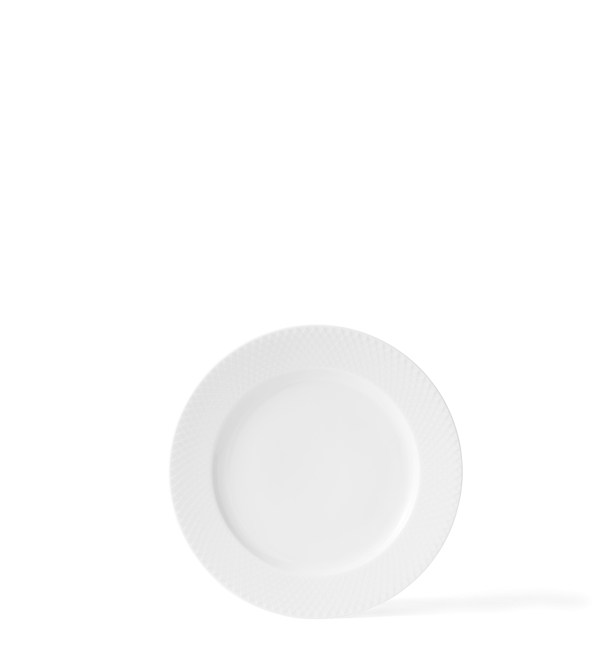 White Rhombe dinner plate Ø27 cm by Lyngby Porcelæn with rhombus relief in porcelain