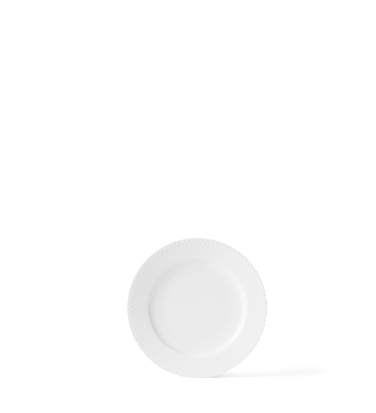 Rhombe Plate Ø21 cm in white porcelain with raised diamond relief by Lyngby Porcelæn