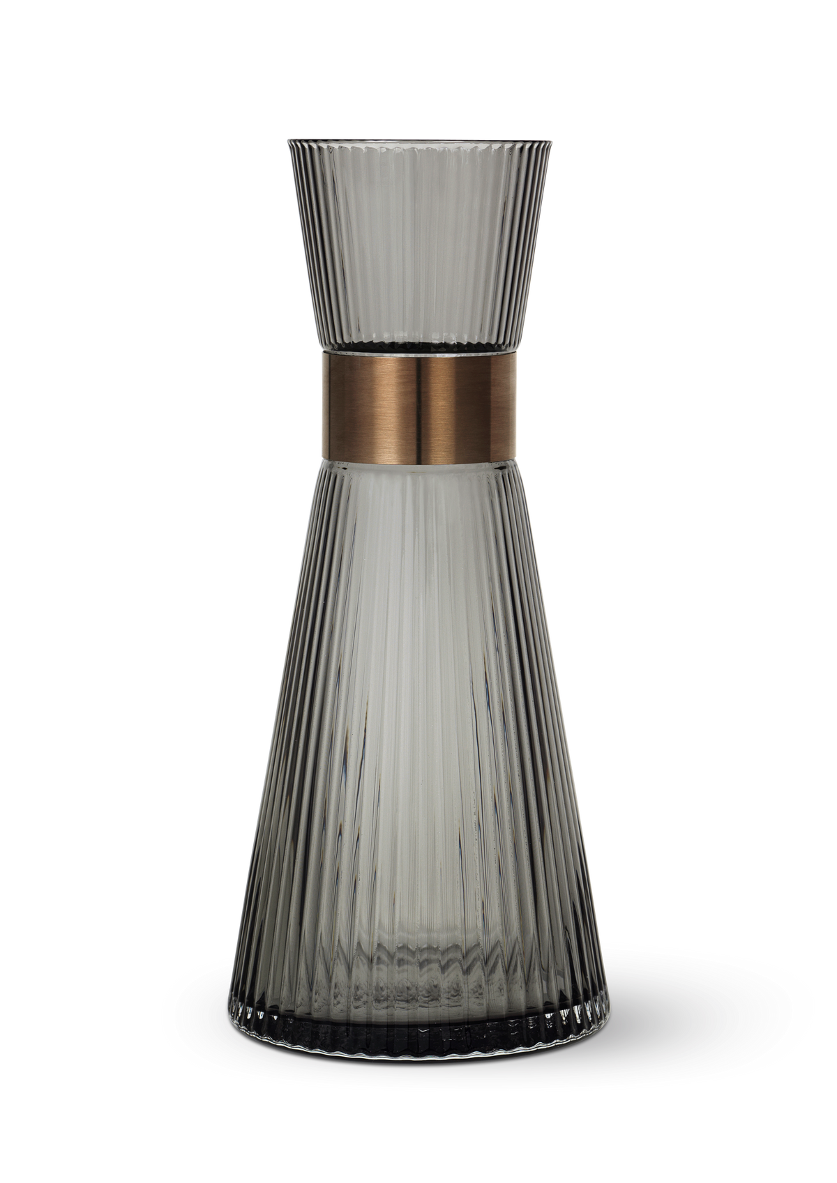 Rosendahl Grand Cru Nouveau water carafe in smoke glass with patinated steel lid
