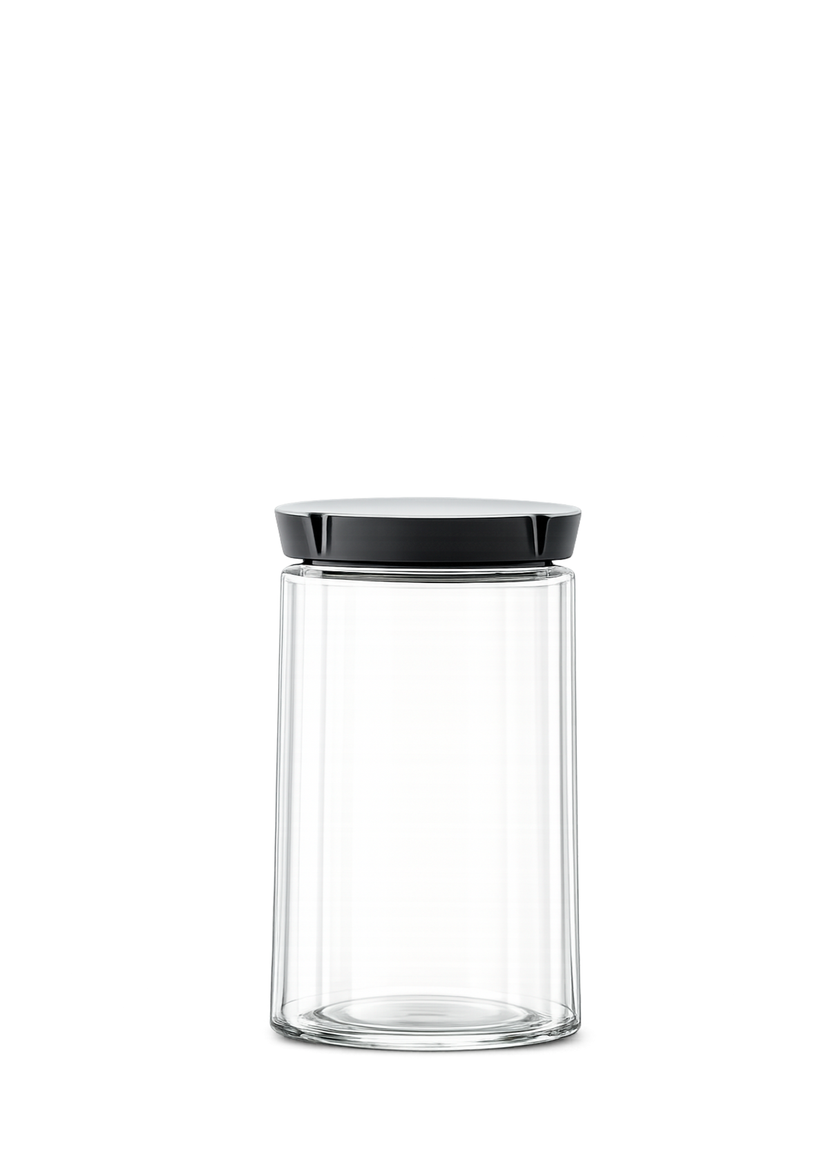 Rosendahl Grand Cru 1 litre clear glass storage jar with black lid