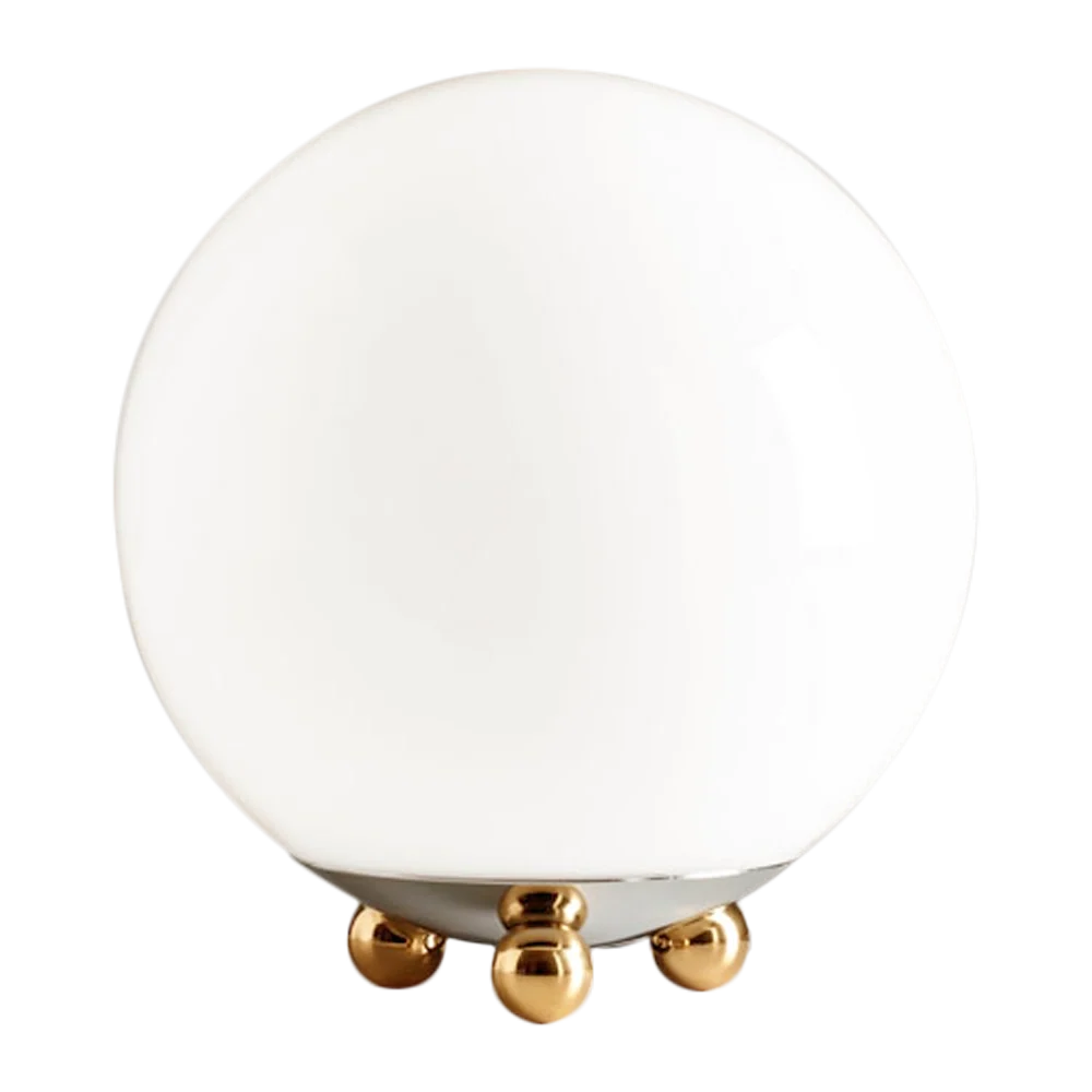 AD 32 Art Déco table lamp by TECNOLUMEN with opal-glass globe on a chrome bowl
