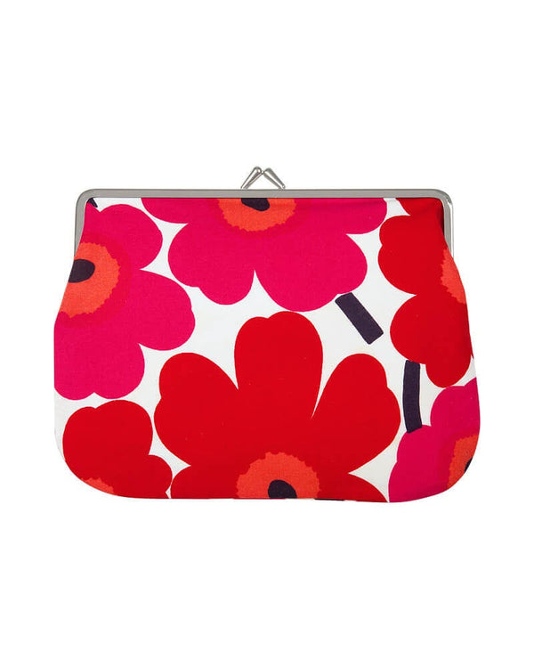 Marimekko Mini Unikko Puolikas Kukkaro Purse – White / Red