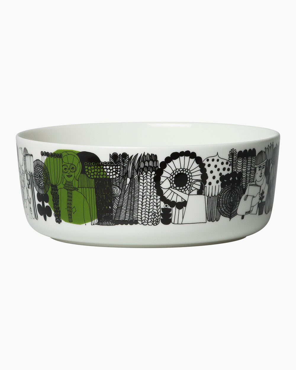Marimekko Oiva / Siirtolapuutarha Bowl 1.5 l – White / Black / Green