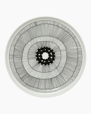 Marimekko Oiva / Siirtolapuutarha Plate 25 cm – White / Black (063304)