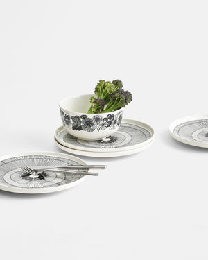 Marimekko Oiva / Siirtolapuutarha Plate 25 cm – White / Black (063304)