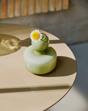Marimekko Flower Vase – Olive Green / Opal
