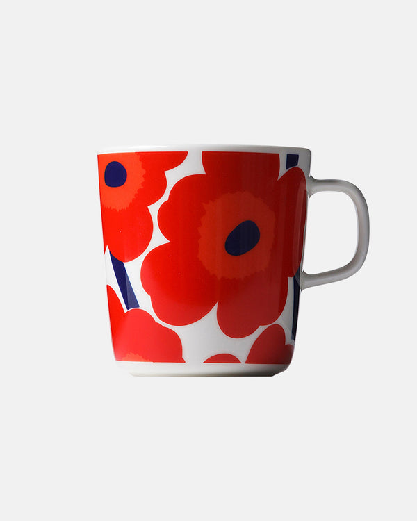 Marimekko Oiva / Unikko Mug 4 dl – White / Red / Blue