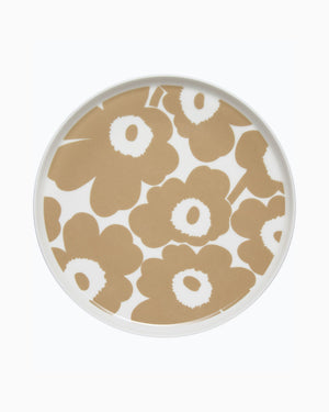Marimekko Oiva / Unikko Plate 25 cm – White / Beige