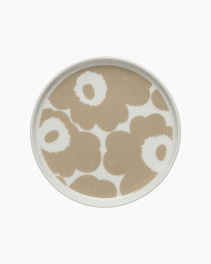 Marimekko Oiva / Unikko Plate 13.5 cm – White / Beige