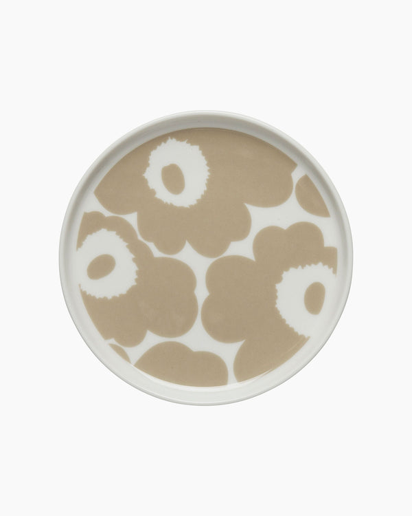 Marimekko Oiva / Unikko Plate 13.5 cm – White / Beige
