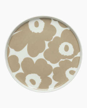 Marimekko Oiva / Unikko Plate 20 cm – White / Beige