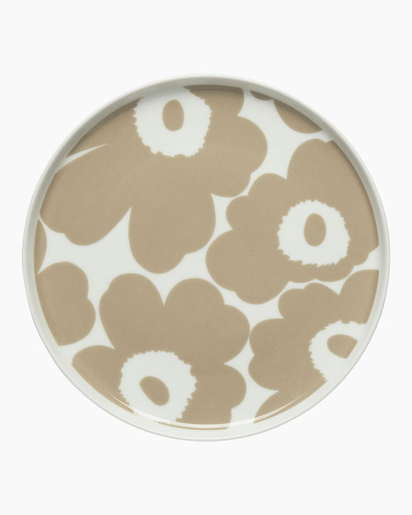 Marimekko Oiva / Unikko Plate 20 cm – White / Beige