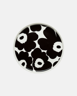 Marimekko Oiva / Unikko Plate 20 cm – White / Black