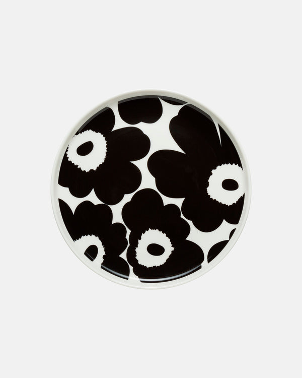 Marimekko Oiva / Unikko Plate 20 cm – White / Black