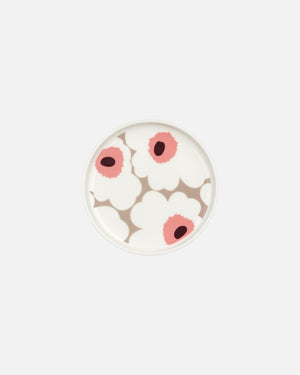 Marimekko Oiva / Unikko Plate 13.5 cm – White / Clay / Rose