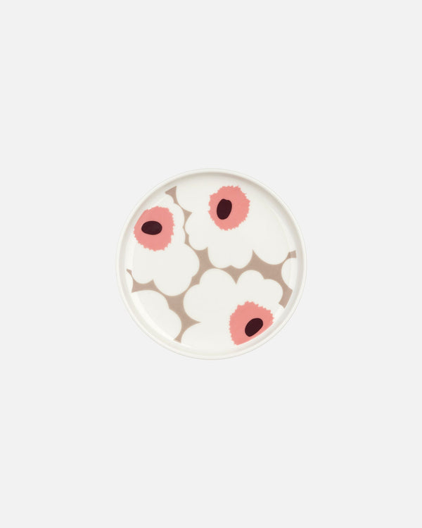 Marimekko Oiva / Unikko Plate 13.5 cm – White / Clay / Rose