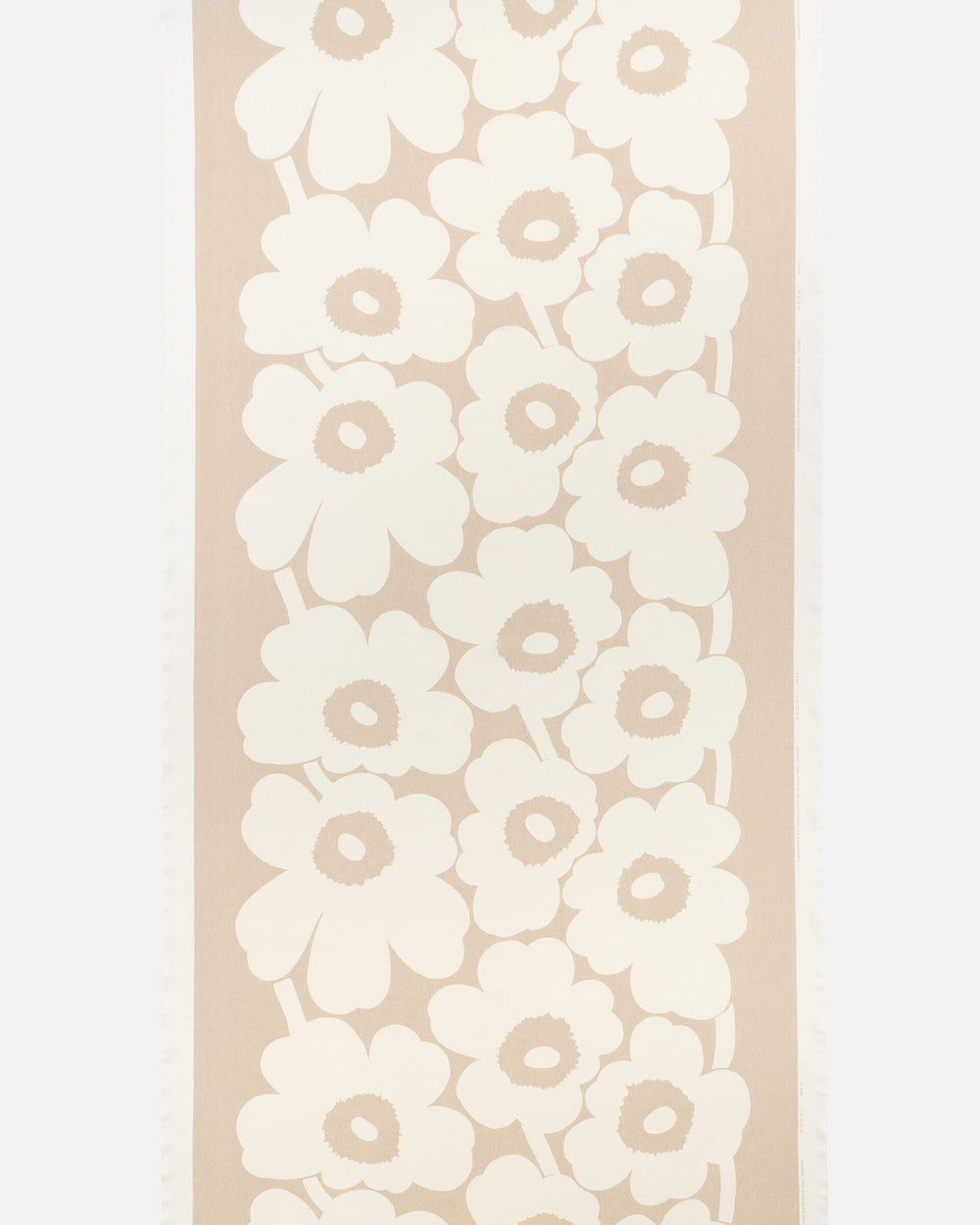 Marimekko Unikko Linen Fabric – Light Grey / Off-White