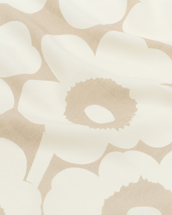 Marimekko Unikko Linen Fabric – Light Grey / Off-White