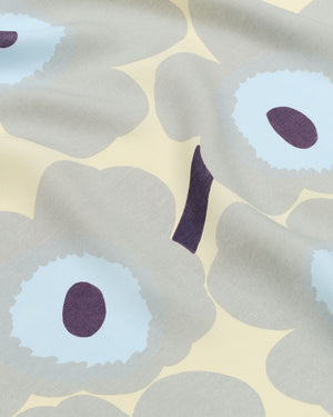 Marimekko Unikko Linen Fabric – Beige / Grey / Light Blue