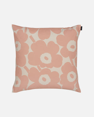 Marimekko Pieni Unikko Cushion Cover 50 x 50 cm – Cotton / Peach