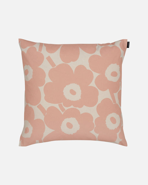 Marimekko Pieni Unikko Cushion Cover 50 x 50 cm – Cotton / Peach