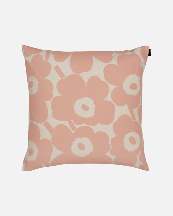 Marimekko Pieni Unikko Cushion Cover 50 x 50 cm – Cotton / Peach