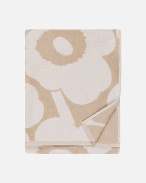 Marimekko Unikko Bath Towel 70 x 150 cm – Beige / White