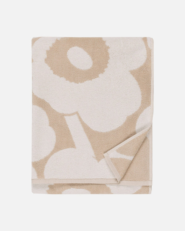 Marimekko Unikko Bath Towel 70 x 150 cm – Beige / White