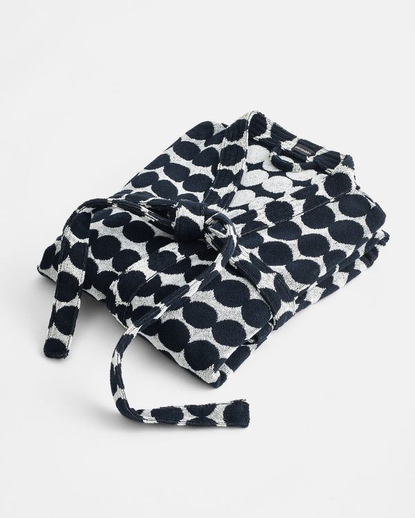 Marimekko Räsymatto Bath Robe – White / Black