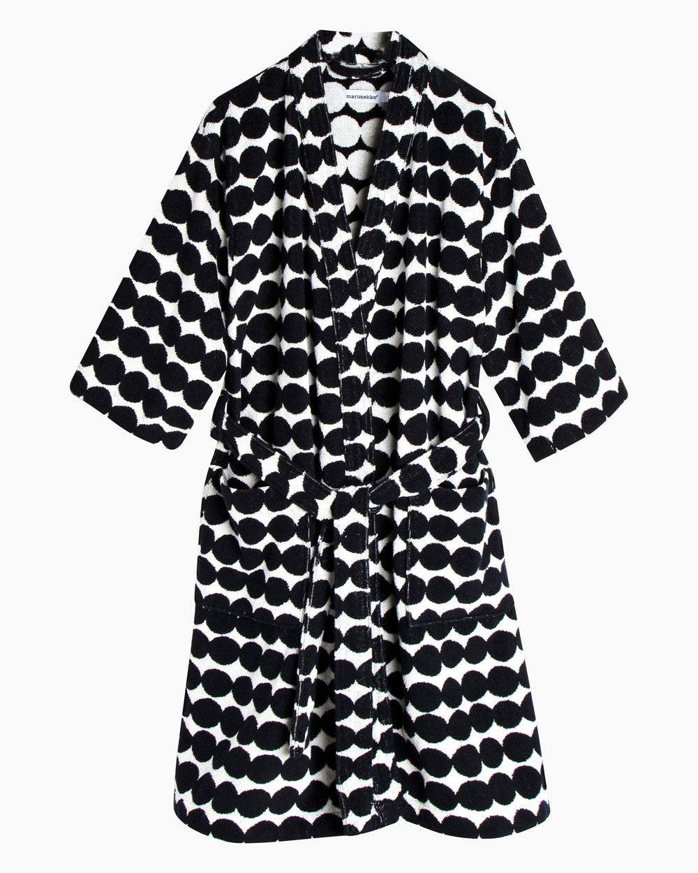 Marimekko Räsymatto Bath Robe – White / Black