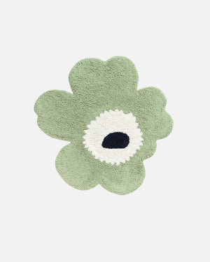 Marimekko Unikko Bath Mat 73 x 74 cm – Sage / Off-White / Dark Blue