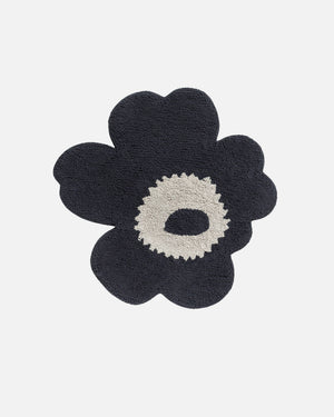 Marimekko Unikko Bath Mat 73 x 74 cm – Charcoal / Off-White