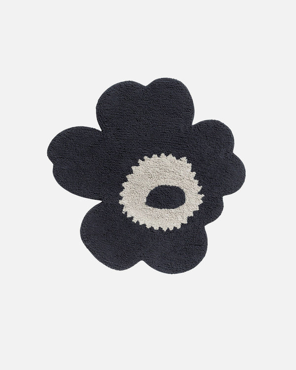 Marimekko Unikko Bath Mat 73 x 74 cm – Charcoal / Off-White