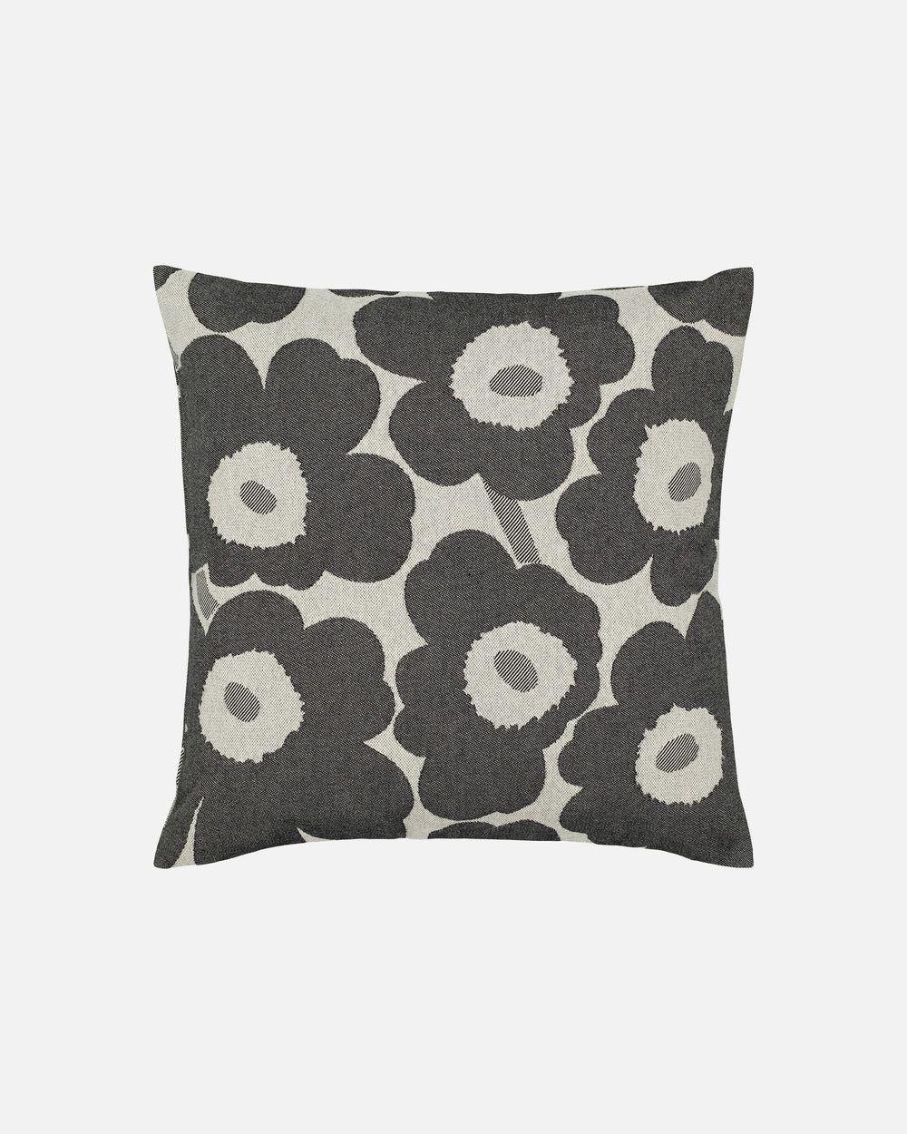 Marimekko Pieni Unikko Cushion Cover 47 x 47 cm – Off-White / Charcoal
