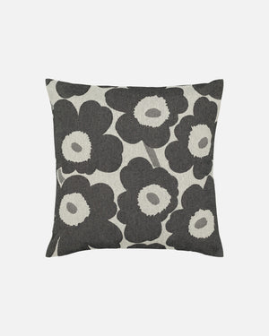 Marimekko Pieni Unikko Cushion Cover 47 x 47 cm – Off-White / Charcoal