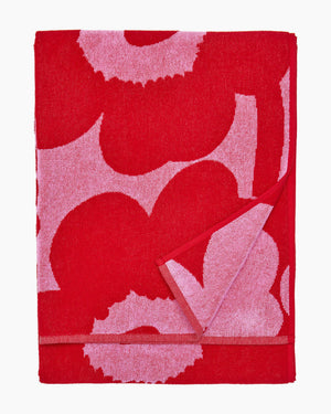 Marimekko Unikko Bath Towel 70 x 150 cm – Pink / Red