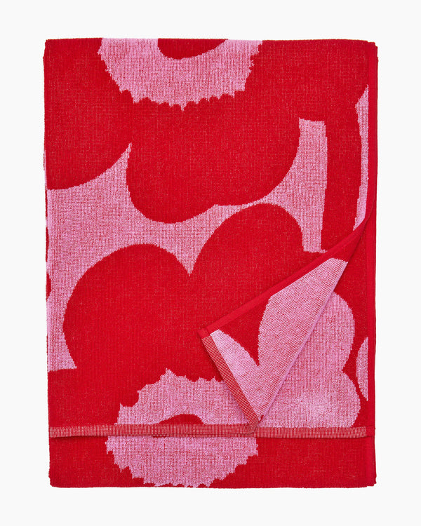 Marimekko Unikko Bath Towel 70 x 150 cm – Pink / Red