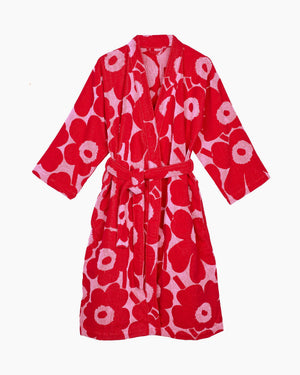 Marimekko Unikko Bathrobe – Pink / Red