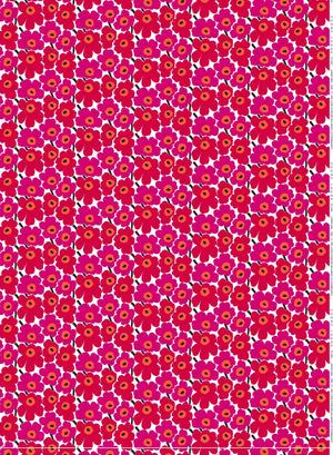 Marimekko Mini Unikko Cotton Fabric – White / Red
