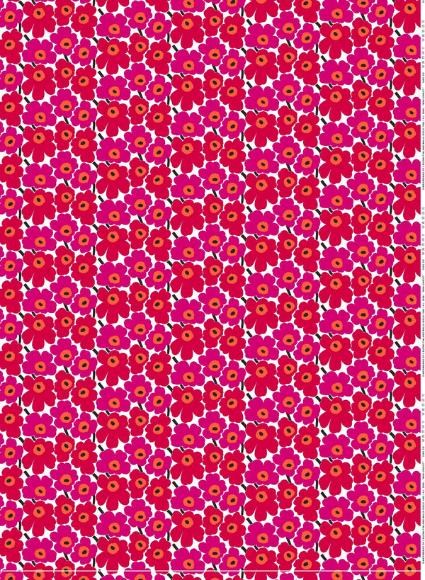 Marimekko Mini Unikko Cotton Fabric – White / Red