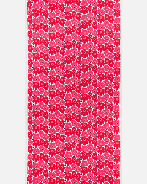 Marimekko Mini Unikko Cotton Fabric – White / Red